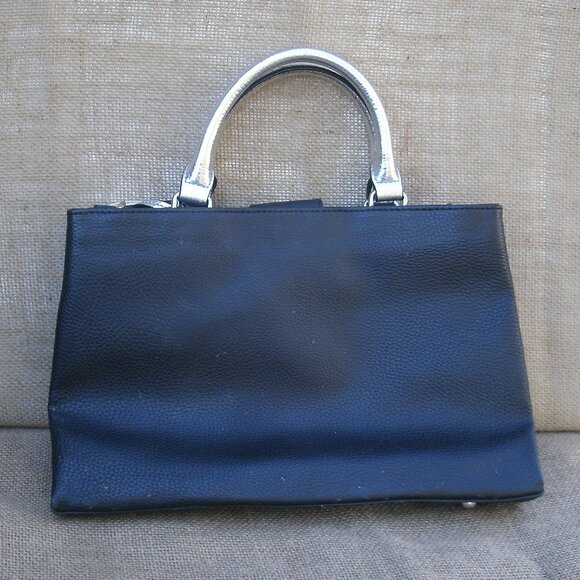 Black Nine West Tote Purse Faux Leather - Picture 2 of 16